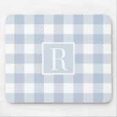 Staubblaues Büffel-Karo-Monogramm Mousepad (Vorne)
