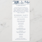 Staubblaues Chinoiserie-Christliches Hochzeitsprog Programm (Rückseite)