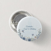 Staubblaues Cinderella Sweet 16 Märchen Button (Vorne & Hinten)