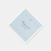 Staubblaues einfaches Kreuz christliche Taufe Serviette (Ecke)
