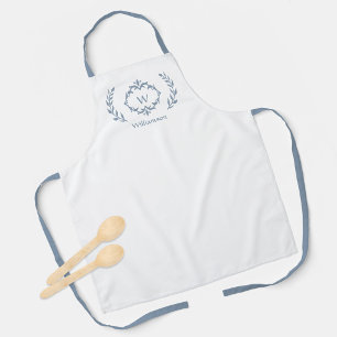 Staubblaues elegantes benutzerdefiniertes Monogram Schürze