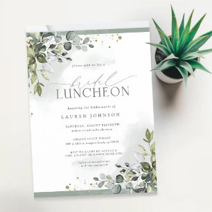 Staubblaues Eukalyptus-Braut-Luncheon Einladung