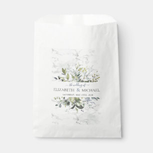 Staubblaues Eukalyptus-Grün Botanical Marmor Geschenktütchen