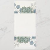 Staubblaues Eukalyptus-Hochzeitsmenü Menükarte (Rückseite)
