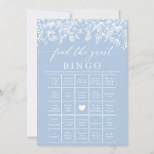 Staubblaues Finde-den-Gast-Bingo-Hochzeitsdusche-S Einladung