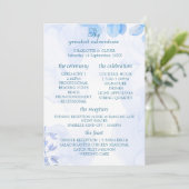 Staubblaues florales Aquarell-Hochzeitsprogramm Ta Programm (Stehend Vorderseite)