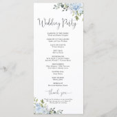 Staubblaues Florales Eukalyptus Hochzeitsprogramm Programm (Rückseite)
