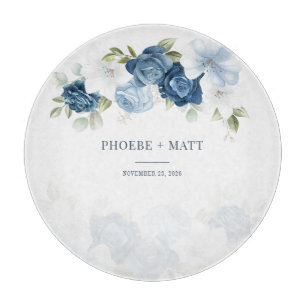 Staubblaues florales Eukalyptus-Sukkulent Schneidebrett