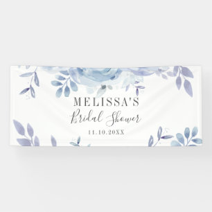 Staubblaues Florales Flieder-Hochzeitsbrause Banner