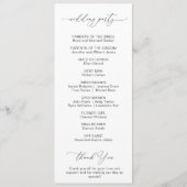 staubblaues florales Hochzeitsprogramm Programm (Rückseite)