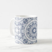 Staubblaues florales Mandala  Kaffeetasse (Vorderseite Links)