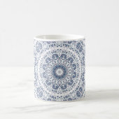 Staubblaues florales Mandala  Kaffeetasse (Mittel)