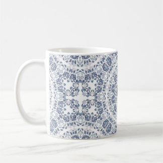 Staubblaues florales Mandala  Kaffeetasse