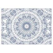 Staubblaues florales Mandala Tischdecke (Vorderseite (Horizontal))