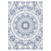 Staubblaues florales Mandala Tischdecke (Vorderseite)