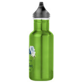 Staubblaues florales personalisiertes Brautdusche- Edelstahlflasche (Rechts)