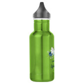 Staubblaues florales personalisiertes Brautdusche- Edelstahlflasche (Links)