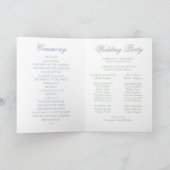 Staubblaues florales Wappen Hochzeit Programm (Innenseite)