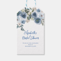 Staubblaues florales Wasserfarben-Hochzeitsdusche-
