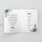 Staubblaues Foto-Gedenk-Funeralprogramm-Vorlage Karte (Innenseite)