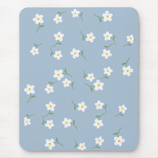 Staubblaues Gänseblümchen-Blumen-Mauspad Mousepad (Vorne)