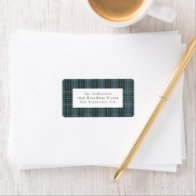 staubblaues Kariert PreAddressed Return Label