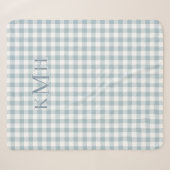 Staubblaues Karo-Land mit Monogramm Sherpadecke (Vorderseite (Horizontal))