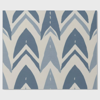 Staubblaues Küsten-Batik Parang Chevron Geometrisc Geschenkpapier