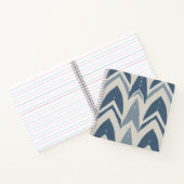 Staubblaues Küstenbatik-Parang-Chevron-Geometrisch Notizblock (Innenseite)