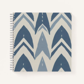 Staubblaues Küstenbatik-Parang-Chevron-Geometrisch Notizblock