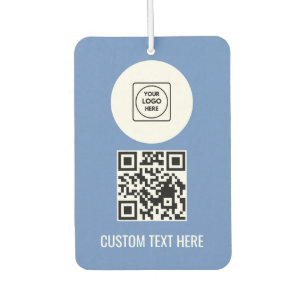 Staubblaues Logo-QR-Text-Geschäftsbranding-Design Autolufterfrischer
