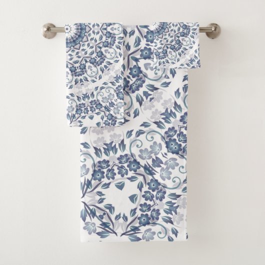 Staubblaues Mandala Badhandtuch Set (Insitu)