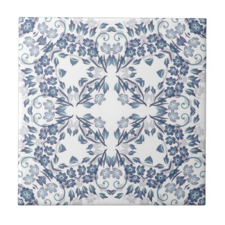Staubblaues Mandala  Fliese