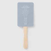 Staubblaues minimalistisches modernes Skript Hochz Fächer (Rückseite)