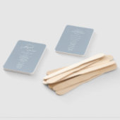 Staubblaues minimalistisches modernes Skript Hochz Fächer (Non-assembled)