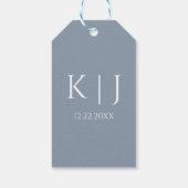 Staubblaues Monogramm Initial Minimal Trendige Hoc Geschenkanhänger (Rückseite)