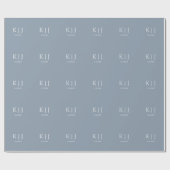 Staubblaues Monogramm Initial Minimal Trendige Hoc Geschenkpapier (Flach)
