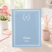 Staubblaues Monogramm Personalisierter Ruhiger Lux Notizblock