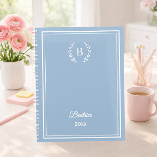 Staubblaues Monogramm Personalisierter Ruhiger Lux Notizblock