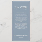 Staubblaues Old Money Hochzeitsmenü Dankeschön-Kar Programm (Vorderseite)