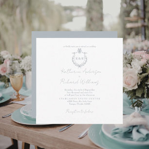 Staubblaues Quadrat Elegante Hochzeit