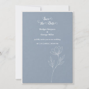 Staubblaues Rittersporn minimalistische Hochzeitsr Einladung