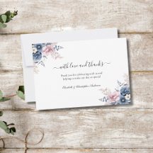 Staubblaues Rosa Florales Botanisches Hochzeits-