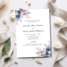 Staubblaues Rosa Florales Botanisches Verlobungsex
