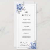 Staubblaues rustikales Blumenhochzeitsprogramm-Men Einladung (Rückseite)