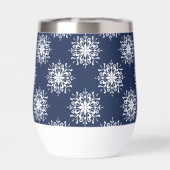 Staubblaues Schneeflocken-Wintergeschenk (Rückseite)