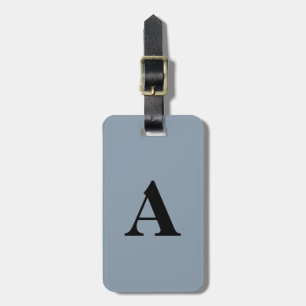 Staubblaues schwarzes Monogramm Hochzeitsgeschenk  Gepäckanhänger