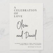 Staubblaues Skript Foto QR Code Hochzeit Einladung (Vorderseite)