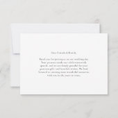 Staubblaues Skript-Herz Boho-Hochzeit Dankeskarte (Rückseite)
