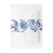 Staubblaues Toile Blumenhochzeit Einladungsbanderole (Vorderseite Beispiel)